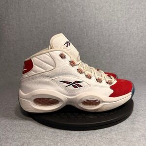 Reebok Question Mid Red Toe Allen Iverson White Red Basketball FY1018 Mens 9
